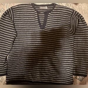 Vintage Wool Striped V-Neck Sweater made by Fisherman out of Ireland